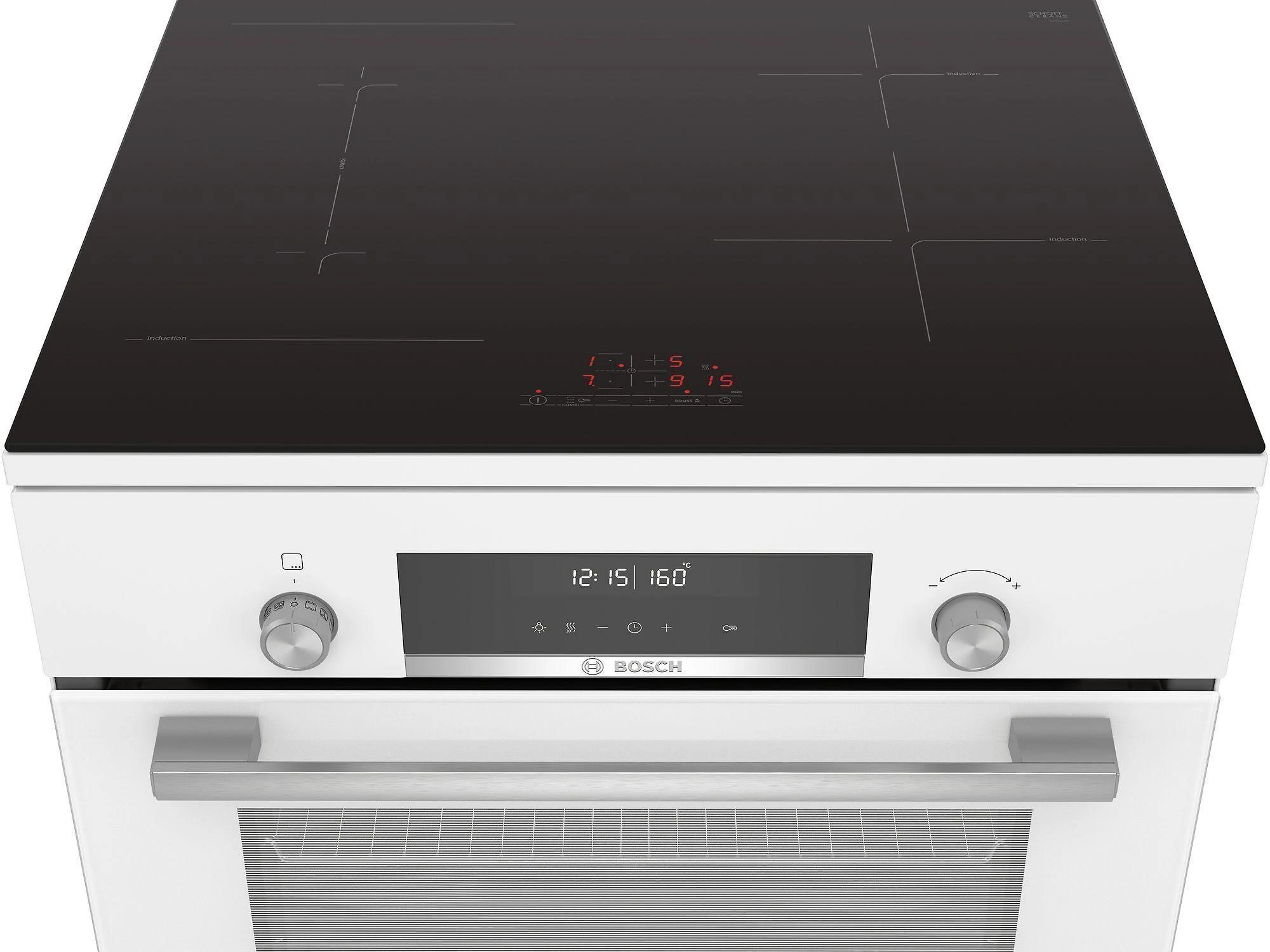 Bosch HLS79W321U Serija 6, Laisvai statoma indukcinė viryklė, Balta