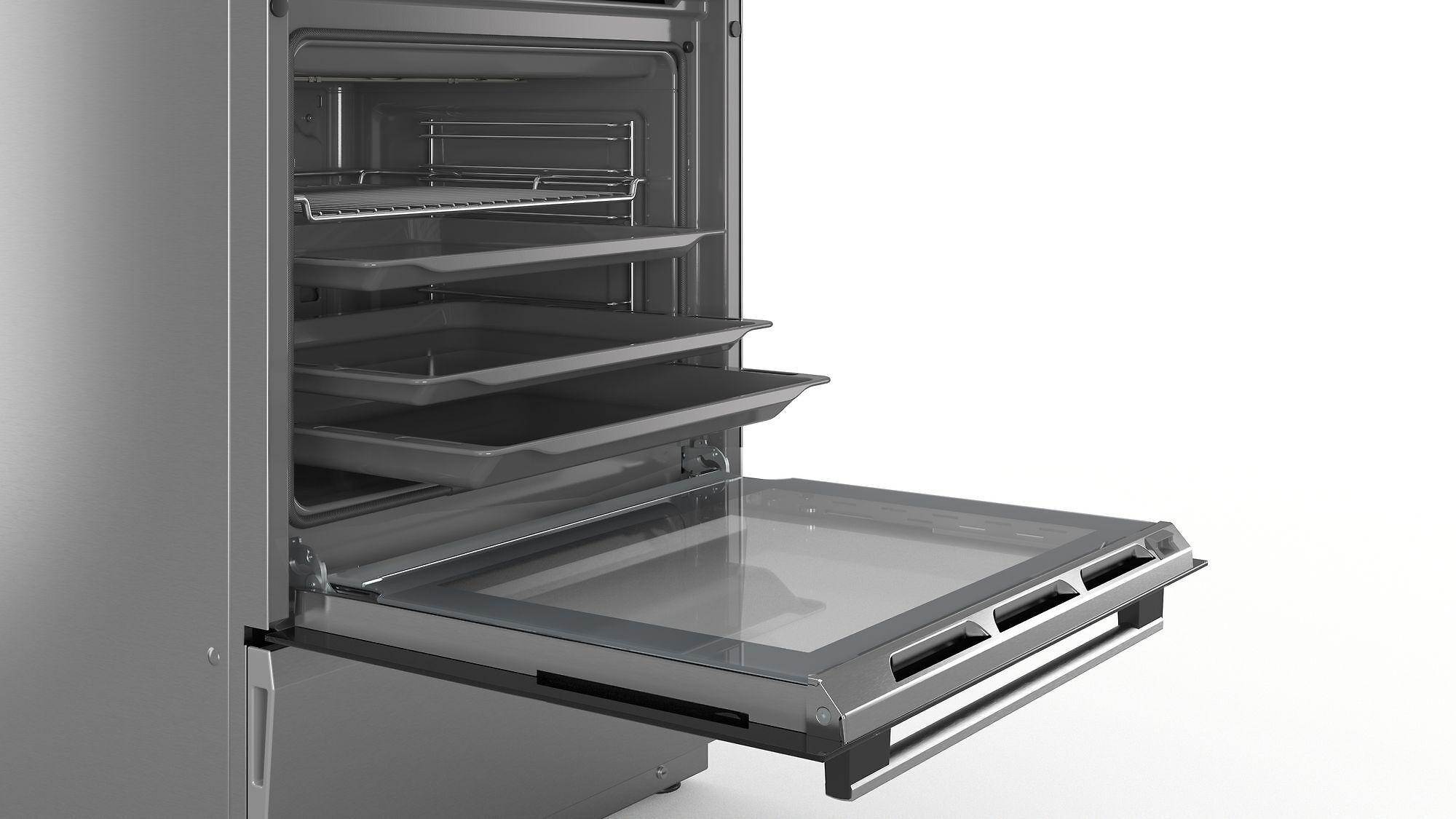 Bosch HLS79W351U Serija 6, Laisvai statoma indukcinė viryklė, Nerūdijančio plieno