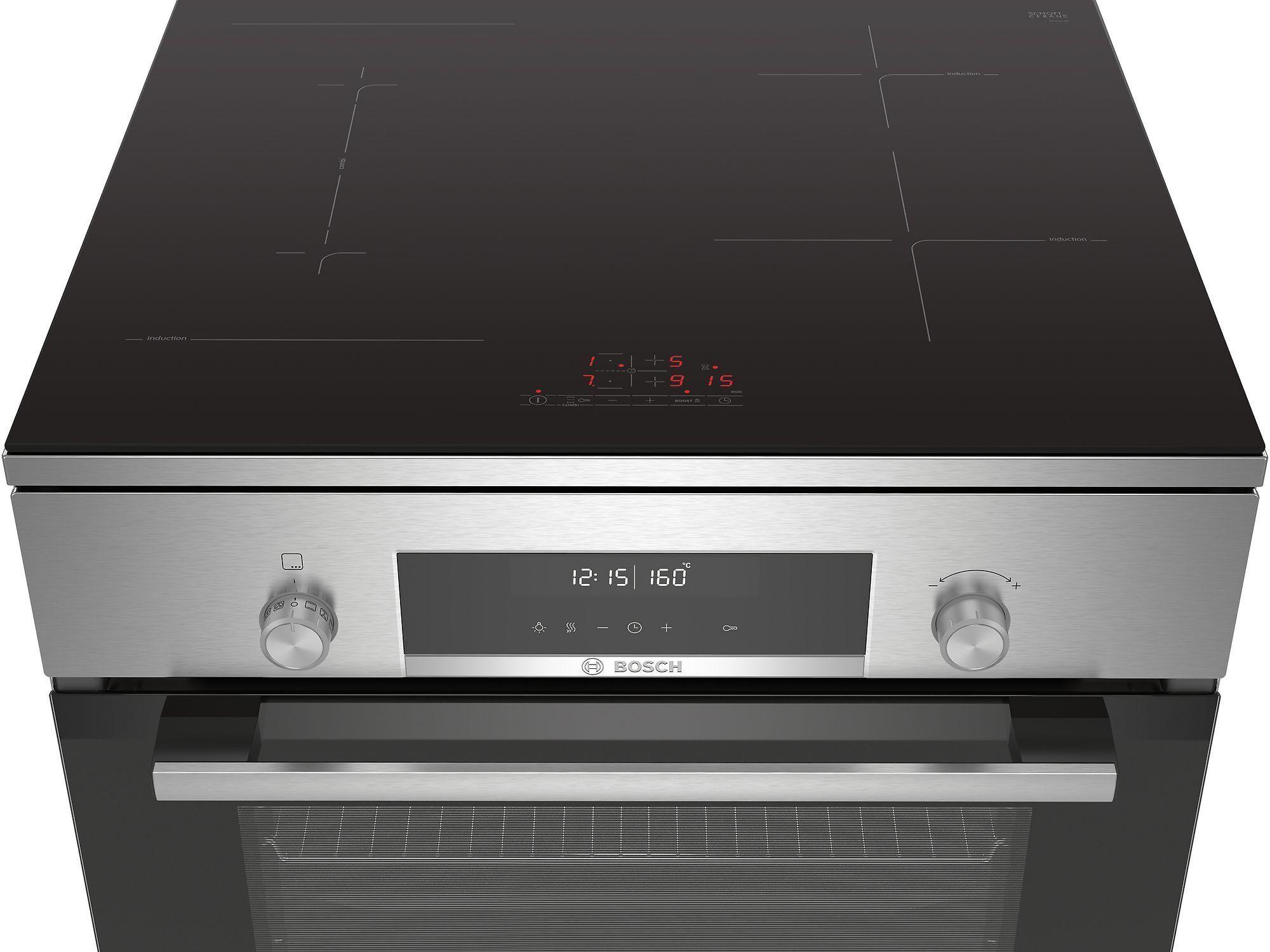 Bosch HLS79W351U Serija 6, Laisvai statoma indukcinė viryklė, Nerūdijančio plieno