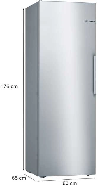 Bosch KSV33VLEP Serija 4, Laisvai statomas šaldytuvas, 176 x 60 cm, Nerūdijančio plieno efektas