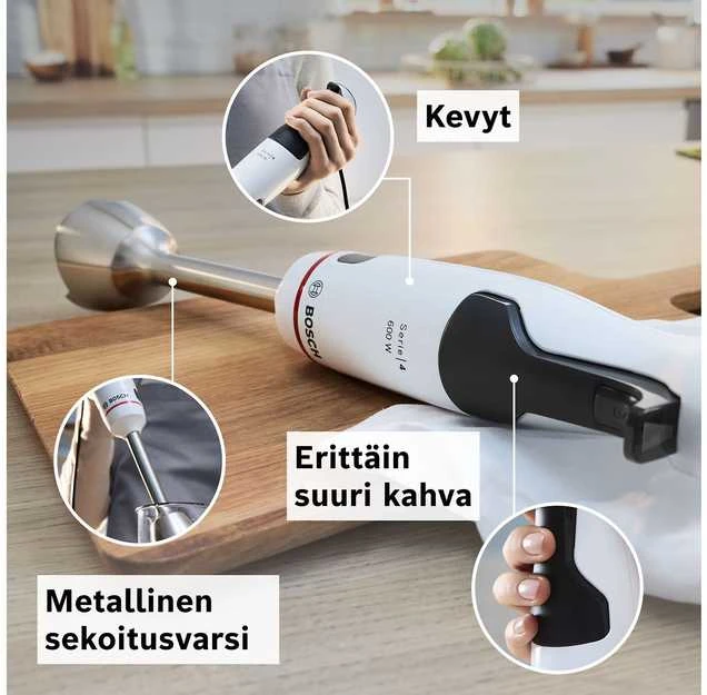 Bosch MSM4W220 Serija 4, Rankinis trintuvas, ErgoMaster, 600 W, Baltas