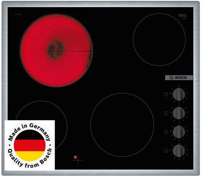 Bosch PKE645CA2E Serija 2, Elektrinė kaitlentė, 60 cm, kaitlentė su plieniniu rėmu