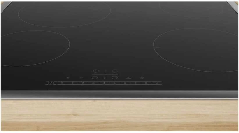Bosch PKE645FP2E Serija 6, Elektrinė kaitlentė, 60 cm, kaitlentė su plieniniu rėmu
