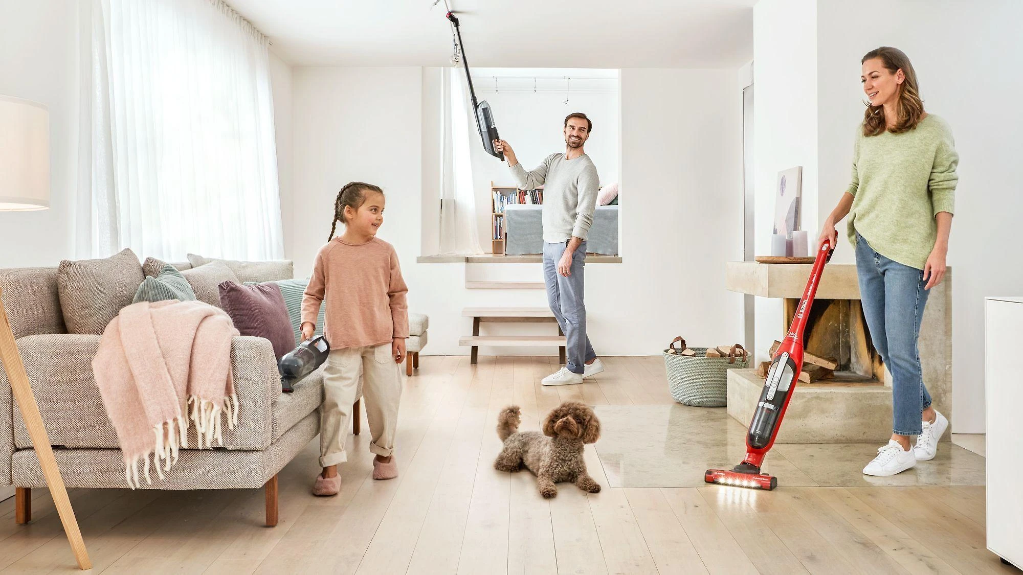 Įkraunamasis dulkių siurblys Bosch Serija 4 BBH3ZOO28, Raudonos spalvos