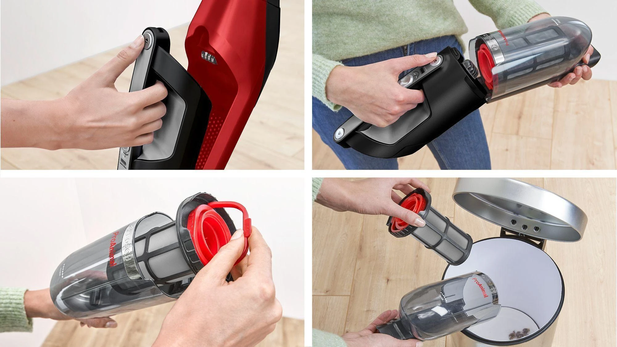 Įkraunamasis dulkių siurblys Bosch Serija 4 BBH3ZOO28, Raudonos spalvos