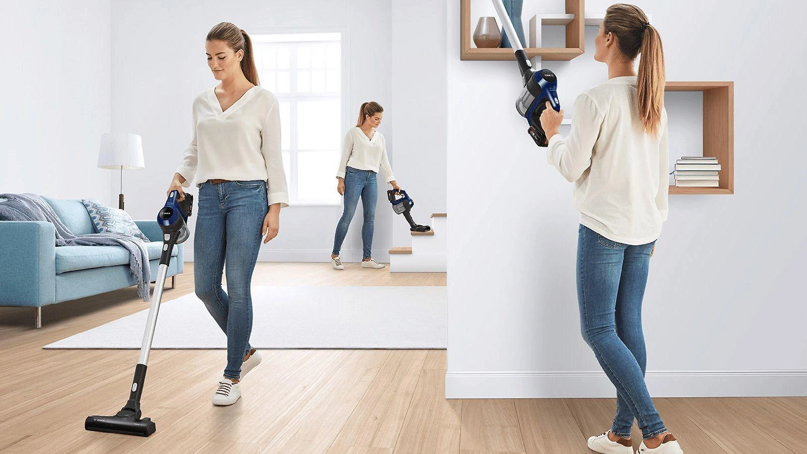 Įkraunamasis dulkių siurblys Bosch Unlimited 6 BBS611MAT, mėlynas
