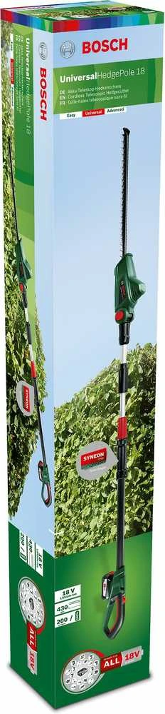 Bosch Akumuliatorinės teleskopinės gyvatvorių žirklės UniversalHedgePole 18, 1x2,5Ah