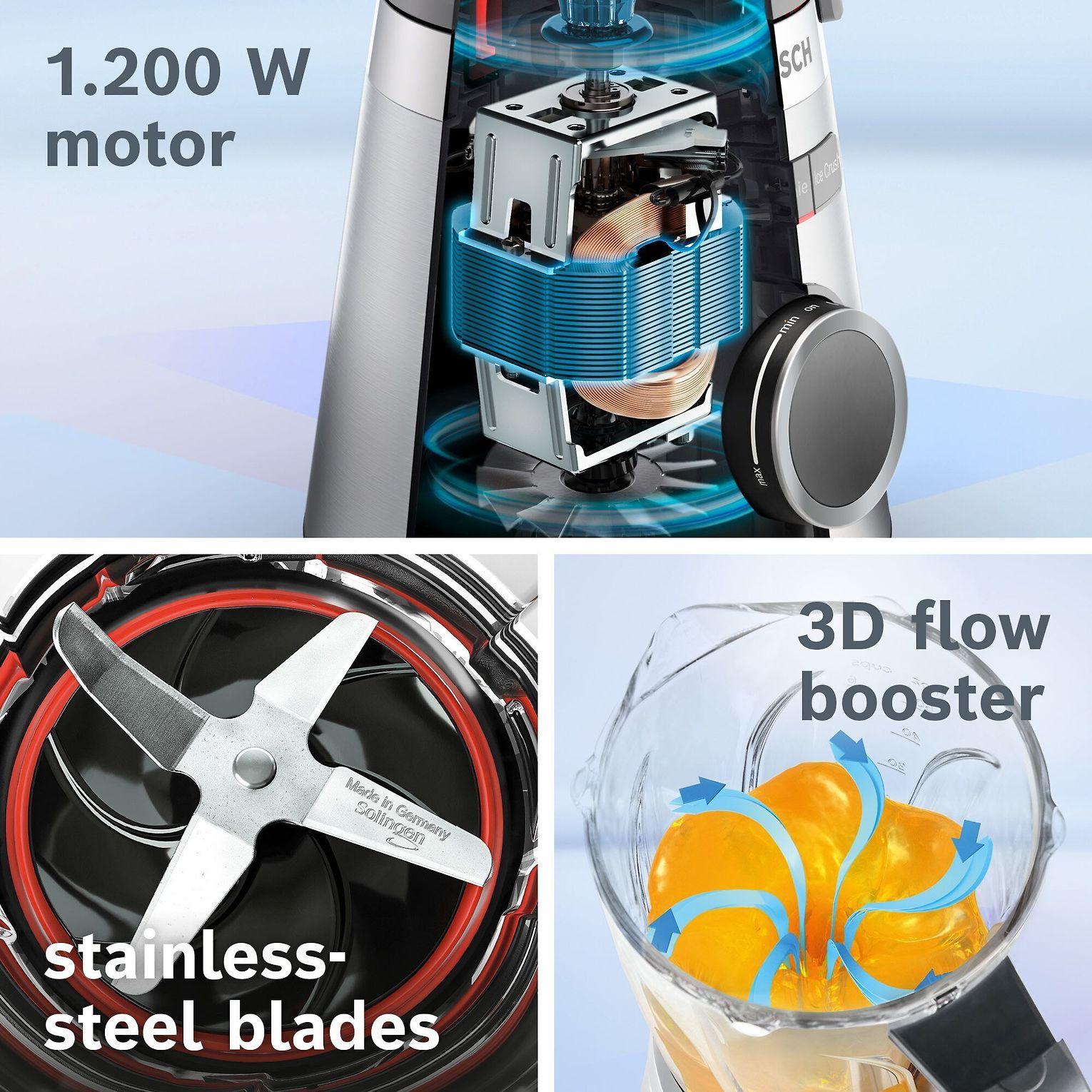 Bosch MMB6384M Trintuvas, VitaPower Serie | 4, 1200 W, Nerūdijančio plieno