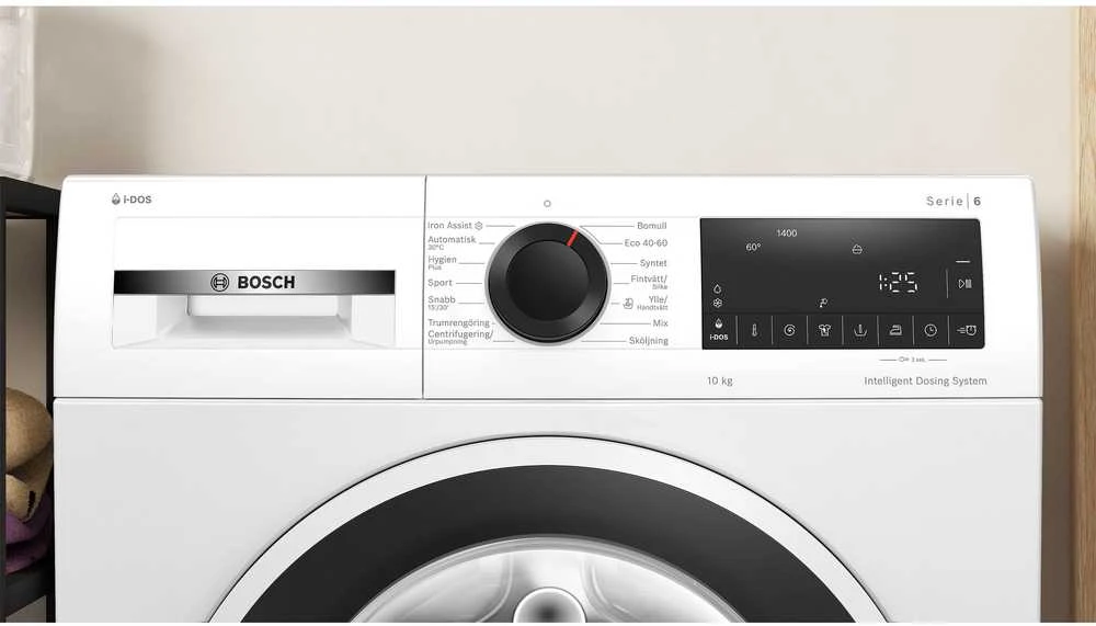 Bosch | Skalbimo mašina | WGG254FVSN | Energy efficiency class A | Front loading | Skalbimo talpa 10 kg | 1400 RPM | Gylis 63 cm | Plotis 60 cm | Ekranas | LED | Steam function | Baltas