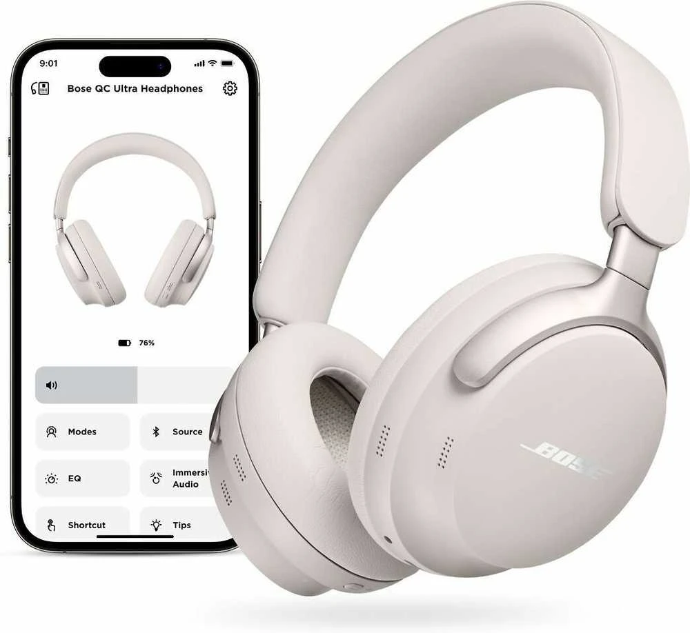 Belaidės ausinės Bose QuietComfort Ultra, Baltos