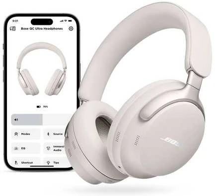 Belaidės ausinės Bose QuietComfort Ultra, Baltos