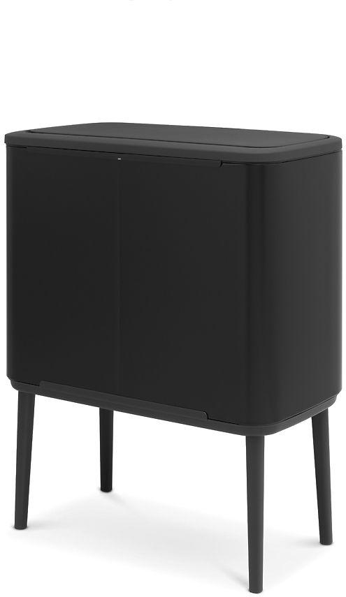 Šiukšlių dėžė Brabantia Bo Touch, 11+23 l, Matinė juoda