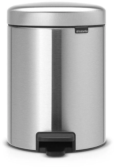 Matinio metalo šiukšlių dėžė su pamina pakeliamu dangčiu Brabantia NEWICON, 5 l