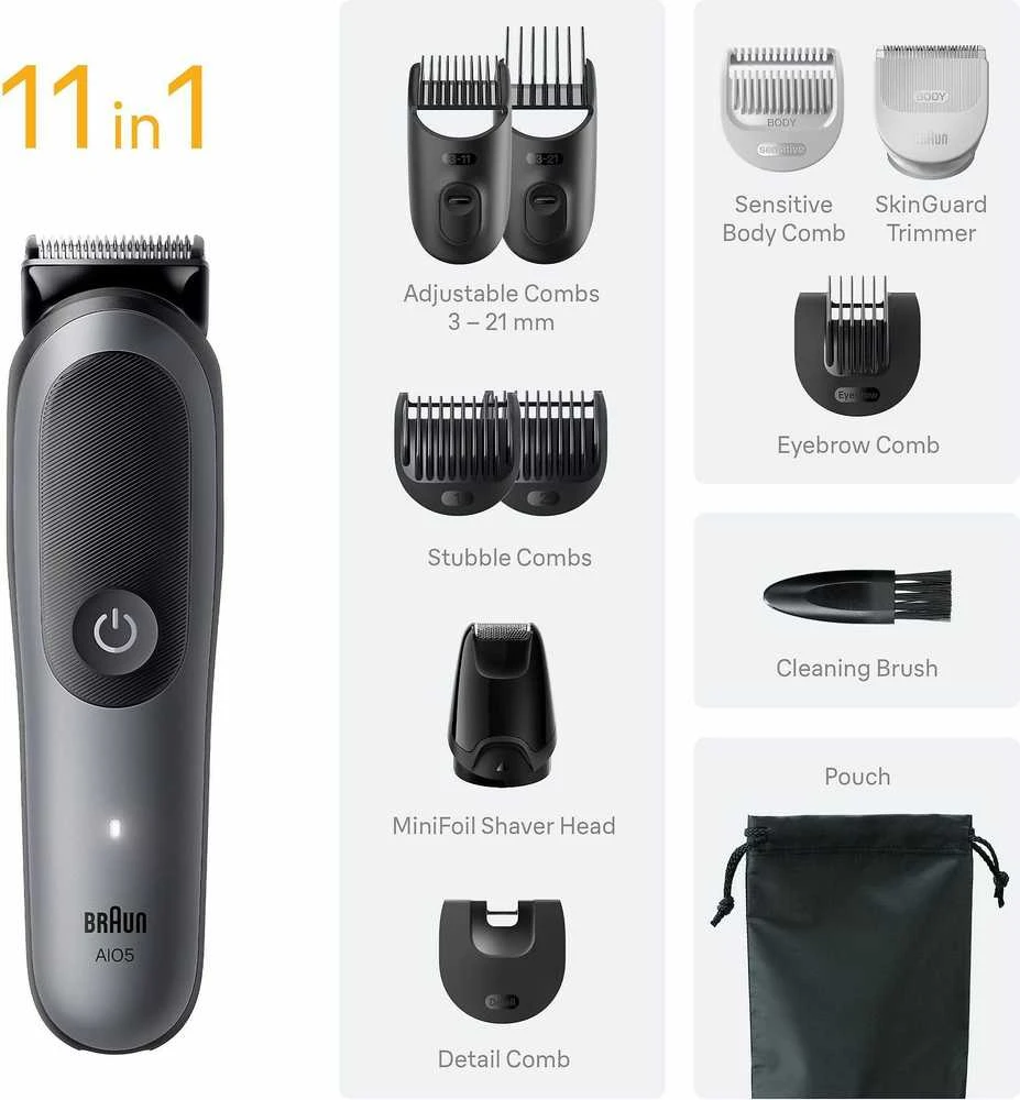Barzdaskutė AIO5560 Braun Kirpimo Rinkinys Viskas Viename 11in1