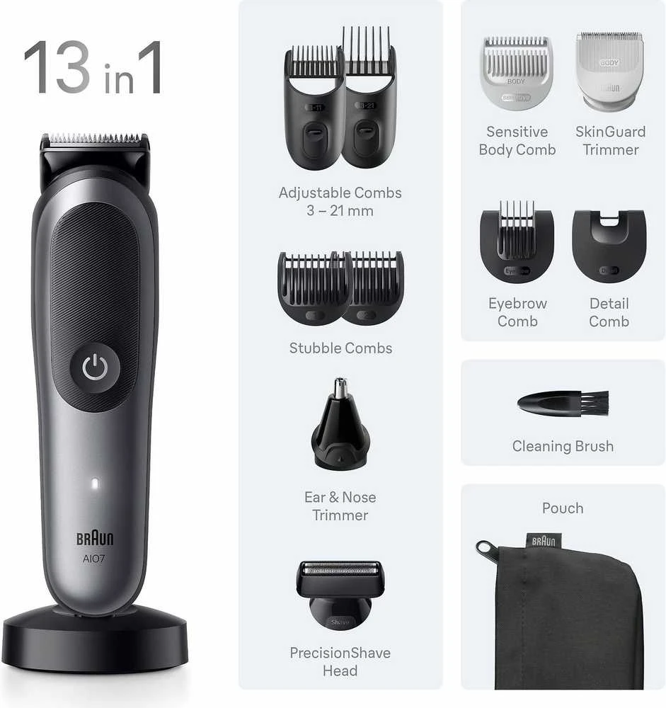 Barzdaskutė Braun All-in-One Series 7 daugiafunkcinė žoliapjovė, AIO7560, pilka