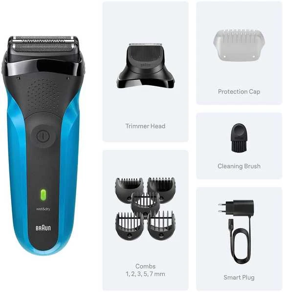 Barzdaskutė Braun 310BT WD, ni-mh, mėlyna/juoda