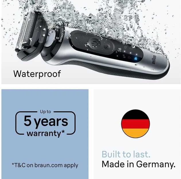 Barzdaskutė „Braun“ 6 serijos elektrinis skustuvas „SmartCare Center“ + 2 priedai – 62-S7650CC – sidabrinis