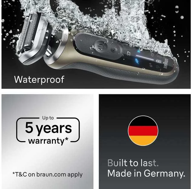 Barzdaskutė „Braun“ 7 serijos elektrinis skustuvas, „SmartCare“ centras, +1 priedas, 72-C7200CC – auksinis