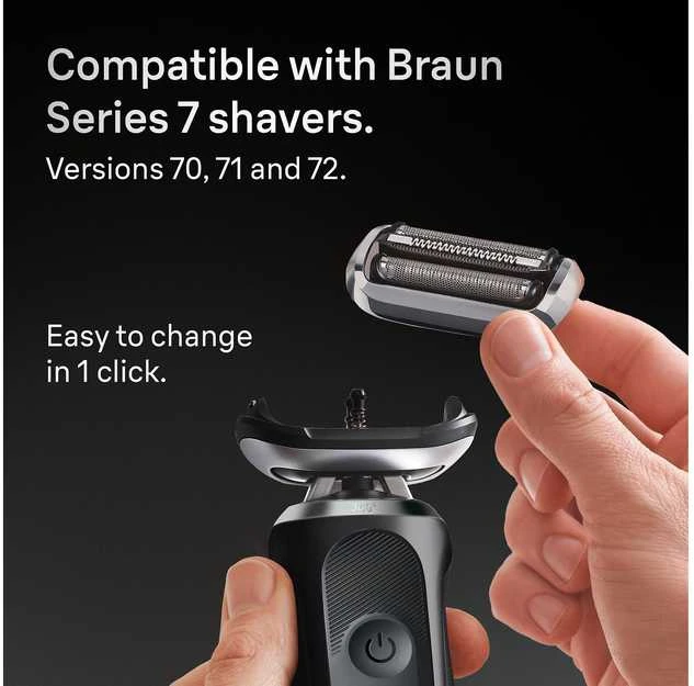 Braun 74S skustuvo galvutės pakaitalas, 7 serija, Sidabrinis