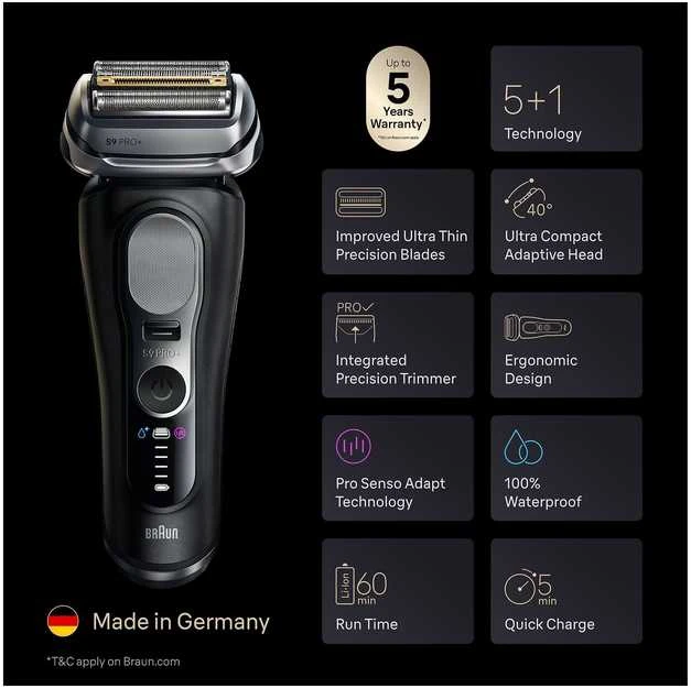 Braun Series 9 PRO+ elektrinis skustuvas, juodas