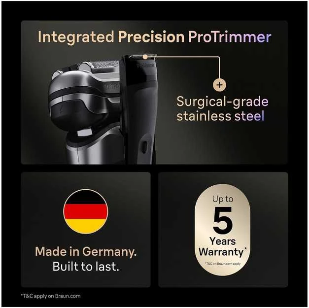 Barzdaskutė „Braun“ – „Series 9 PRO+“ elektrinis skustuvas – sidabrinis
