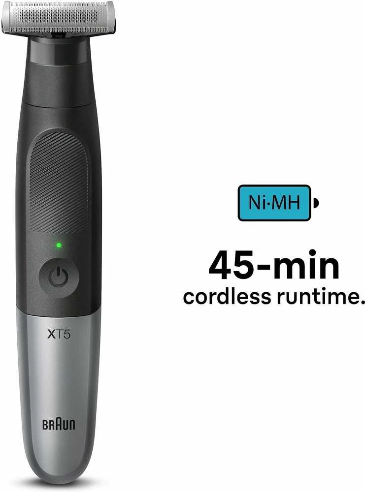 Barzdaskutė „Braun“ – „All-in-One“ serija XT5, +7 formavimo įrankiai, 4D „Flex“ peiliukas, formavimas ir skutimas, XT5100, pilka