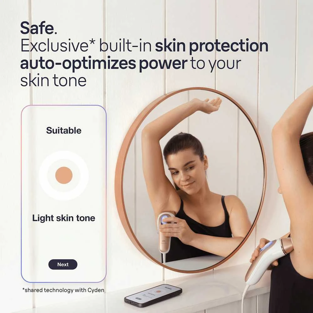Fotoepiliatorius Braun Silk-Expert Pro IPL PL7253,  Intensyvaus pulso šviesa (IPL) „Rose Gold“, Balta