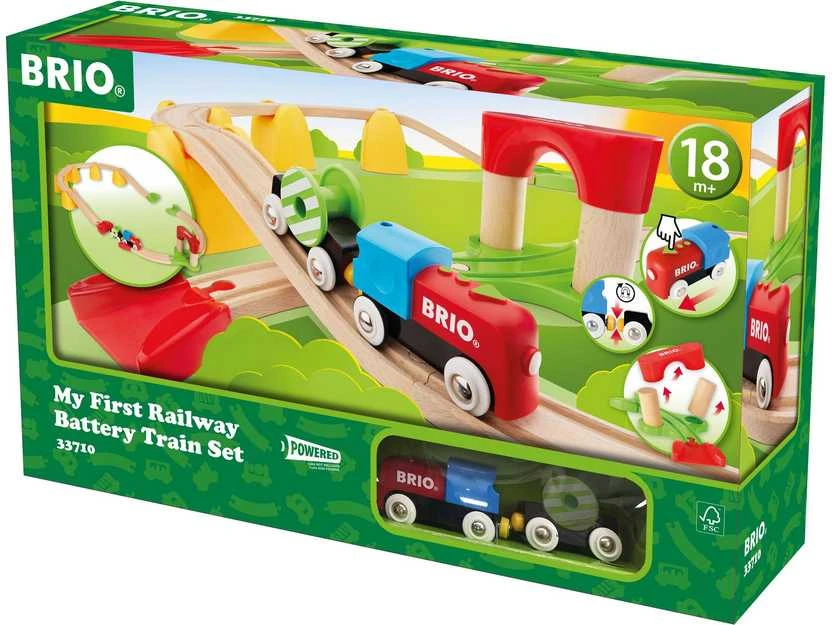 BRIO - Mano pirmasis geležinkelio baterijomis maitinamas traukinių rinkinys (33710)