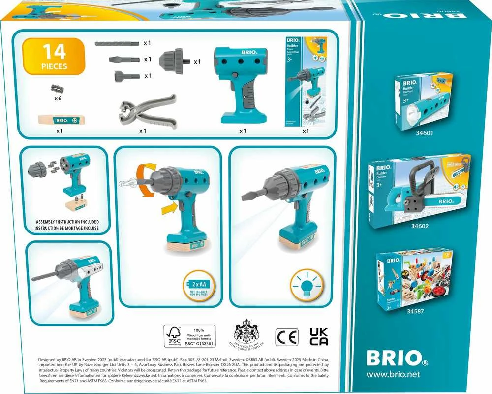 BRIO Builder 34600 - Builder Power Screwdriver | BRIO