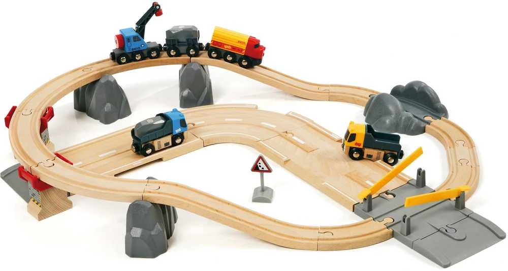 BRIO World 33210 - Rail & Road Kivenlastaus -junarata