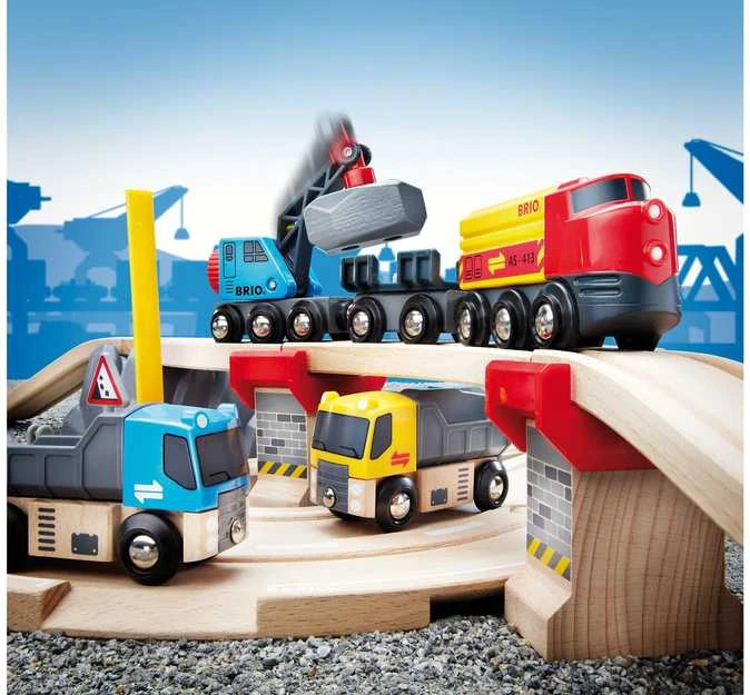 BRIO World 33210 - Rail & Road Kivenlastaus -junarata