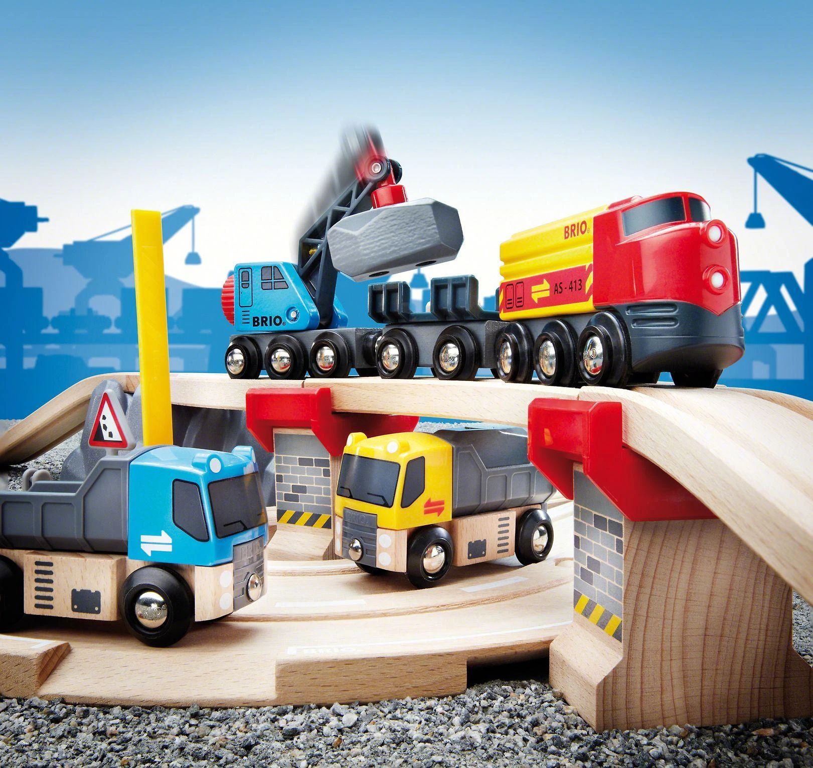 BRIO World 33210 - Rail & Road Kivenlastaus -junarata