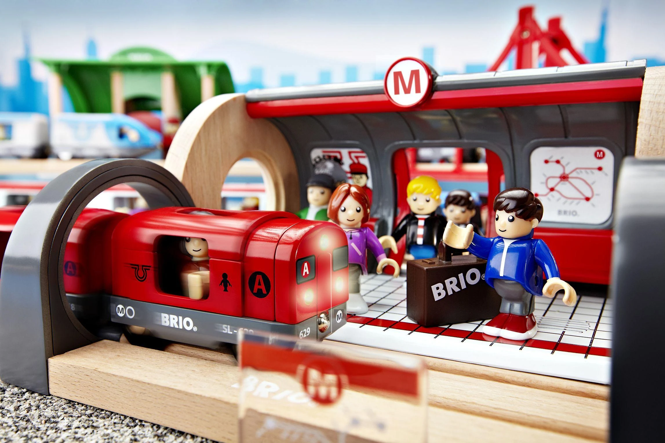 Brio Railway Brio rinkinys su traukinio bėgiais Metro railway, 33513
