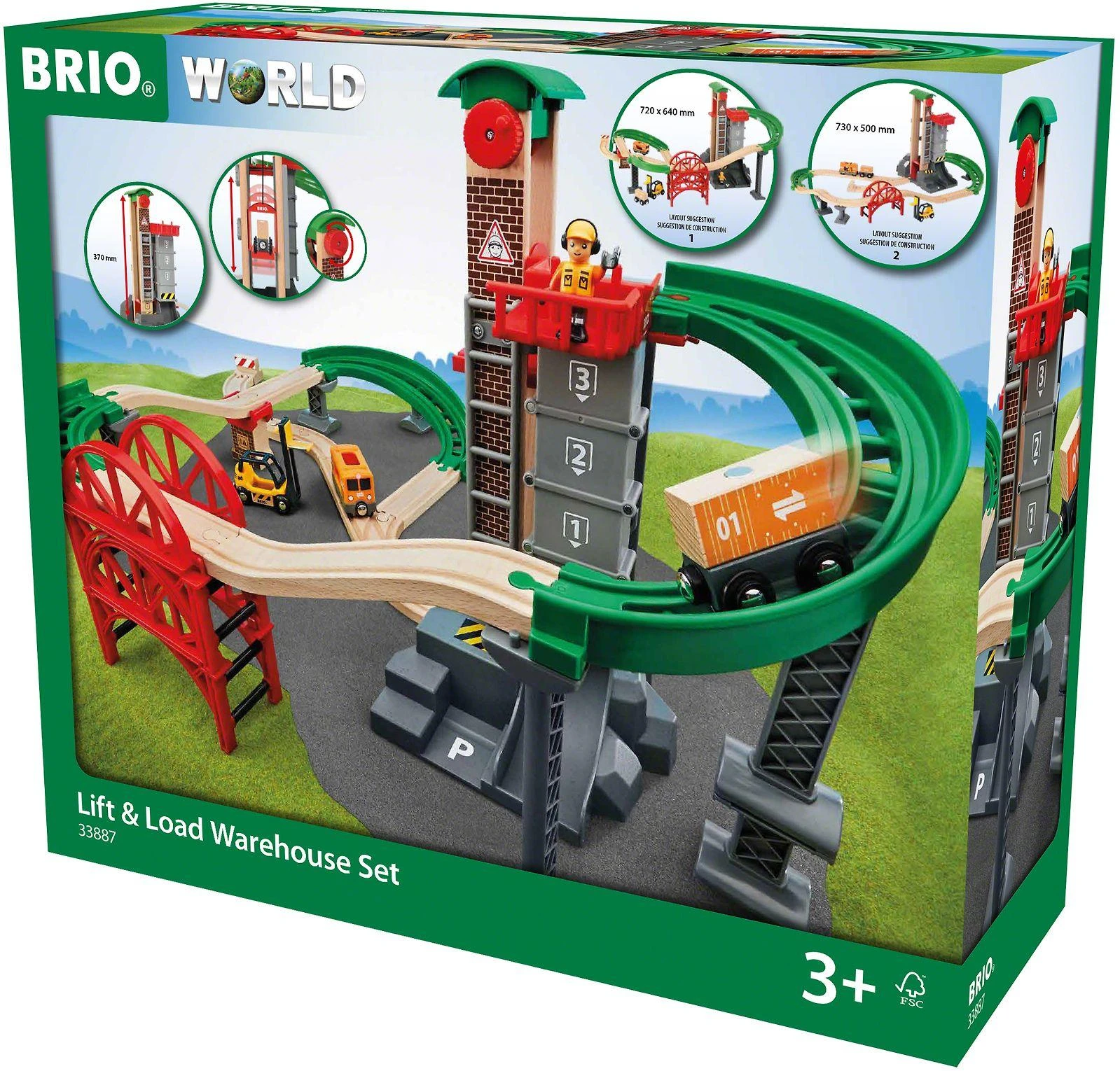 Ravensburger BRIO - Pakėlimo ir pakrovimo sandėlio rinkinys (33887)