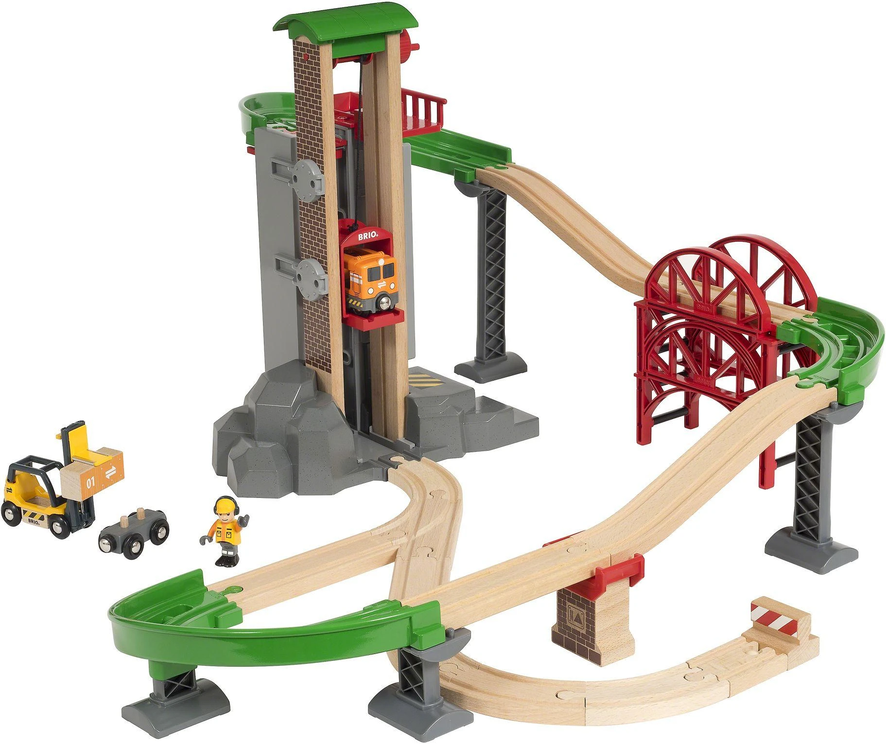 Ravensburger BRIO - Pakėlimo ir pakrovimo sandėlio rinkinys (33887)