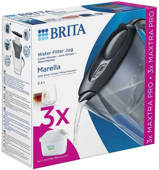 Brita Marella vandens filtro ąsotis - 2,4 l - pilka + 3x Maxtra PRO