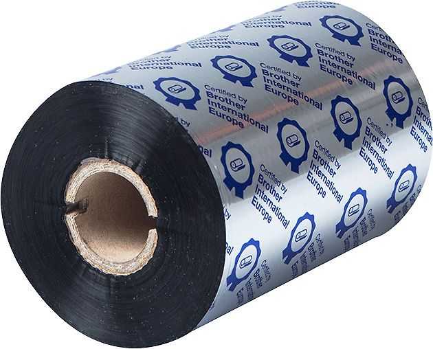 BROTHER STANDARD WAX Juodas 110MMX450M RIBBON (PK OF 8)