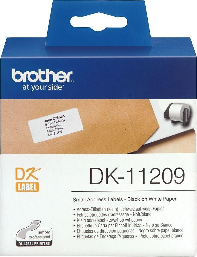 Brother Brolis | DK-11209 Mažos adresų etiketės | Baltas | DK | 29 mm x 62 mm