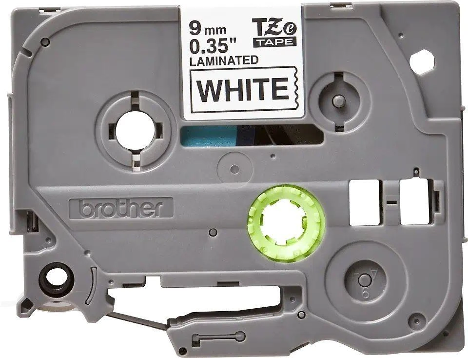 Brother | TZe-221 Laminated Tape | Juodas on Baltas | TZe | 8 m | 9 cm