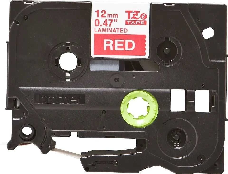 Brother | TZe-435 Laminated Tape | Baltas on Raudona | TZe | 8 m | 1.2 cm