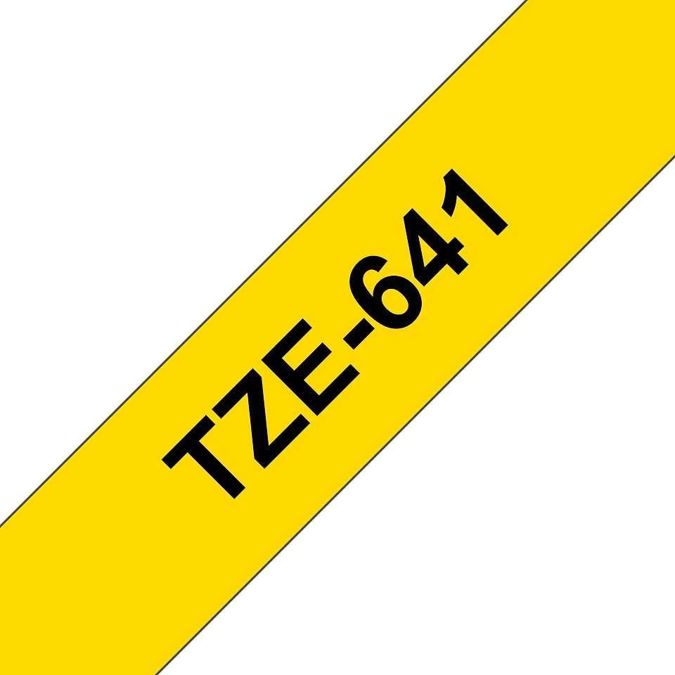 Brother | TZe-641 Laminated Tape | Juodas On Geltona | TZe | 8 m | 1.8 cm
