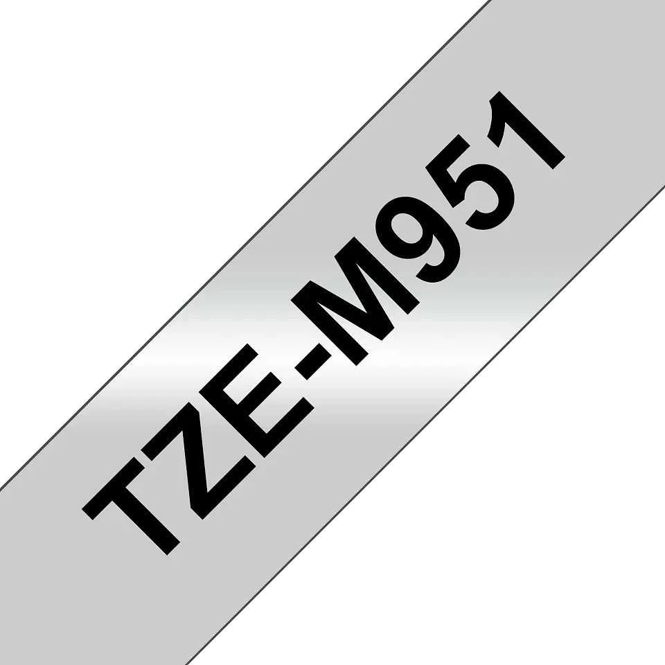 BROTHER TZEM951 24 Juodas ON Sidabrinis MET-M