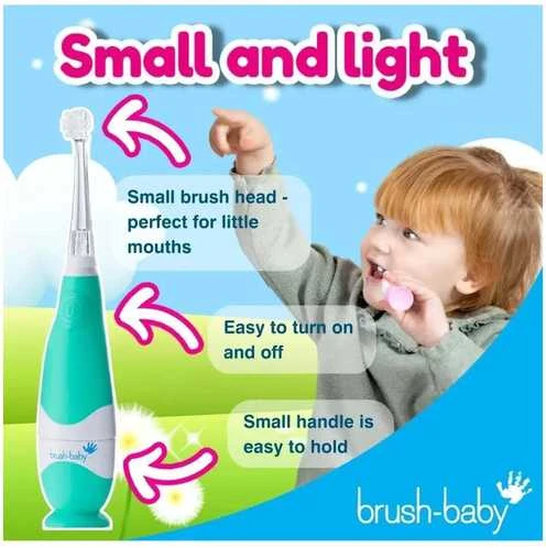 Brush Baby ŠEPETĖLIS BABY_Baby Sonic sonic dantų šepetėlis 0-3l Sea