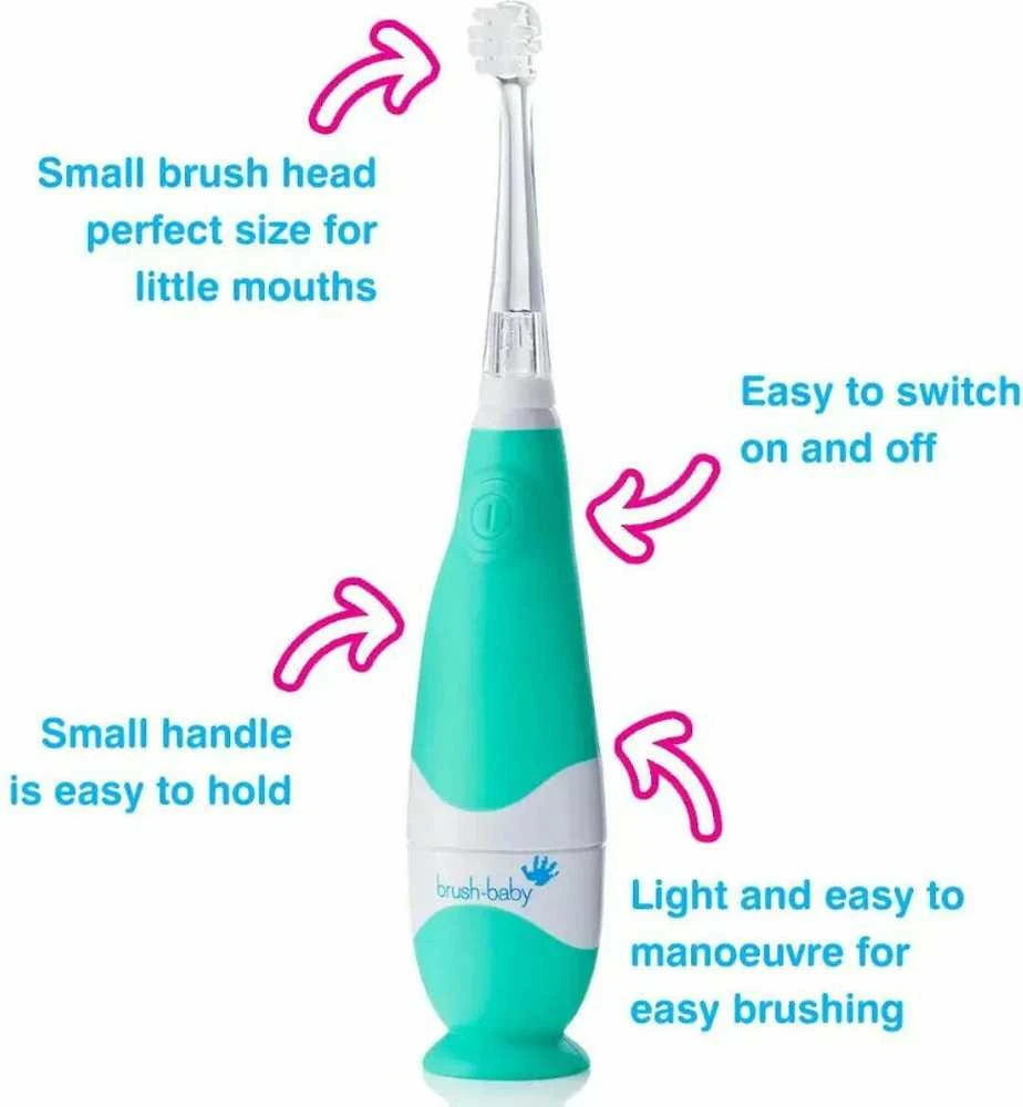 Brush Baby ŠEPETĖLIS BABY_Baby Sonic sonic dantų šepetėlis 0-3l Sea
