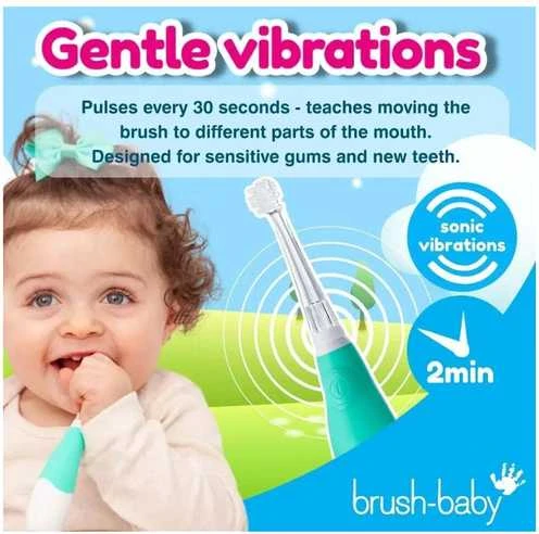 Brush Baby ŠEPETĖLIS BABY_Baby Sonic sonic dantų šepetėlis 0-3l Sea
