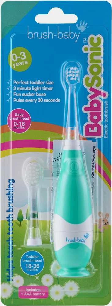 Brush Baby ŠEPETĖLIS BABY_Baby Sonic sonic dantų šepetėlis 0-3l Sea