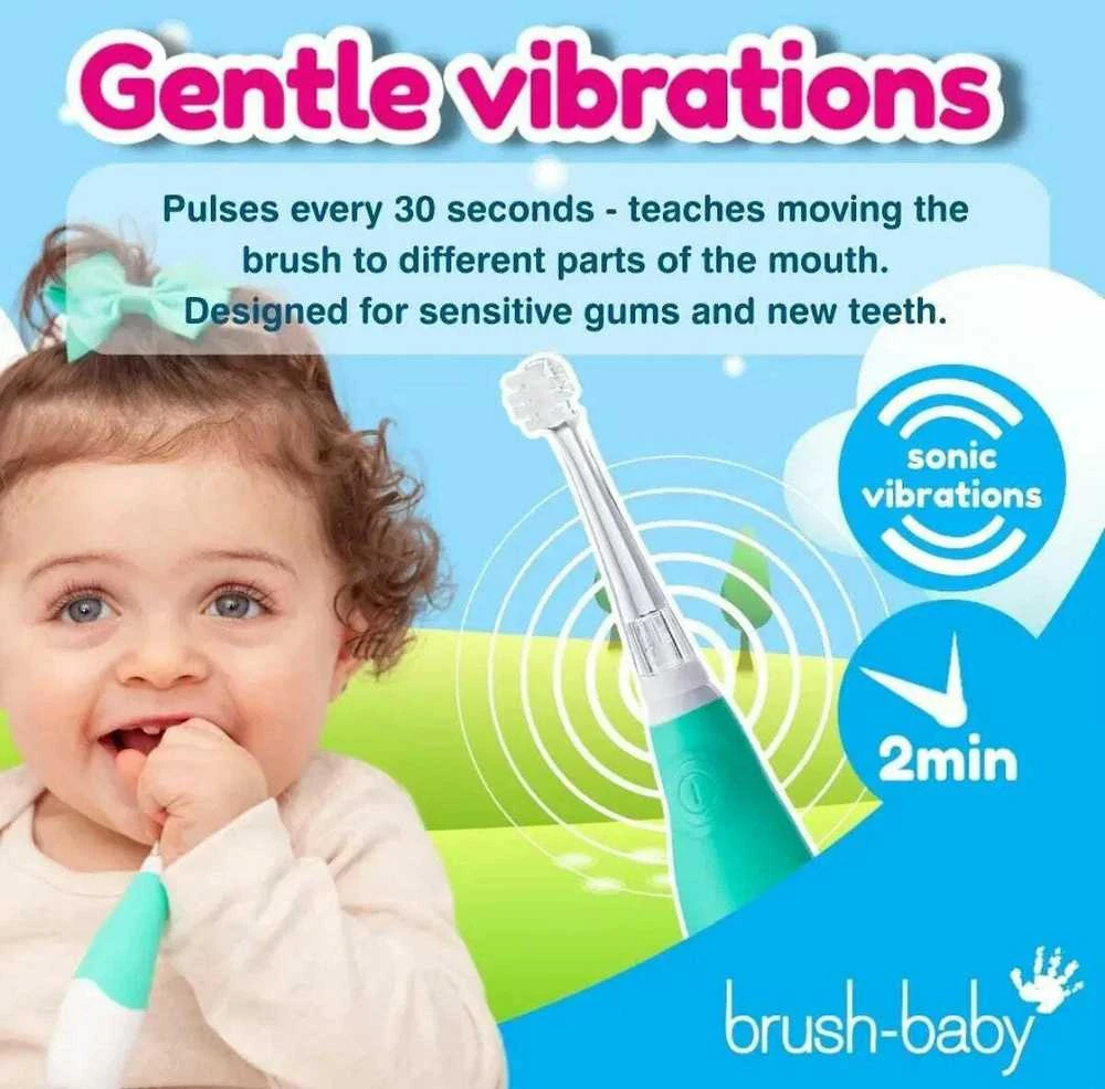 Brush Baby ŠEPETĖLIS BABY_Baby Sonic sonic dantų šepetėlis 0-3l Sea