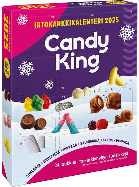 Candy King CandyKing Irtokarkit joulukalenteri, 600 g
