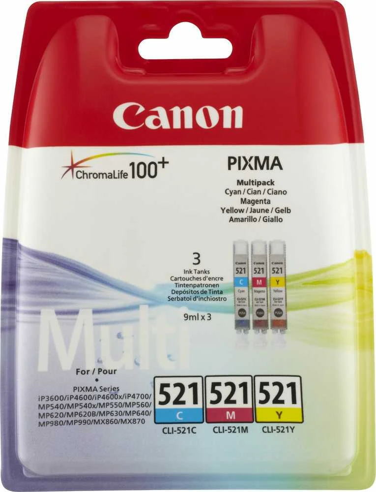 Canon 2934B015 rašalo kasetė 3 vnt Originalus Žydras, Rausvai raudona, Geltona