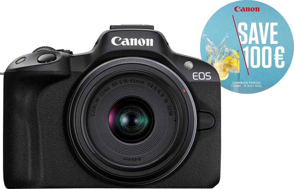 Canon EOS R50 + RF-S 18-45mm IS STM (Juodas)